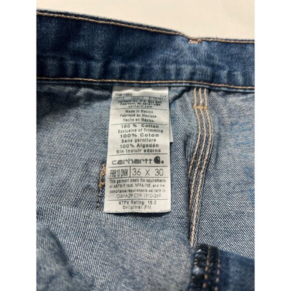 Carhartt FR Mens Blue Denim Carpenter Jeans 36 x 30 - Picture 3 of 8